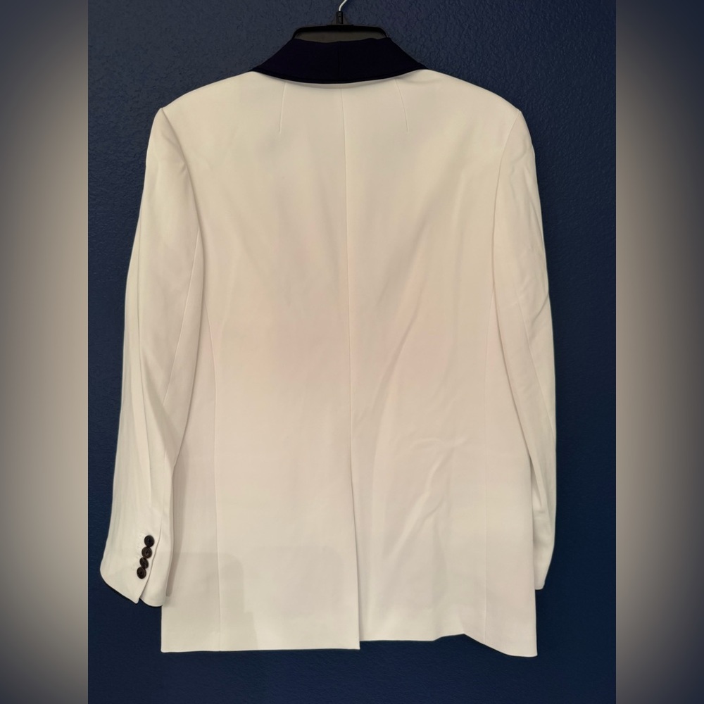 Equipment Quincy Blazer Nature White Eclipse Black Lapel & Trim Women’s Size 6 - Picture 5 of 16